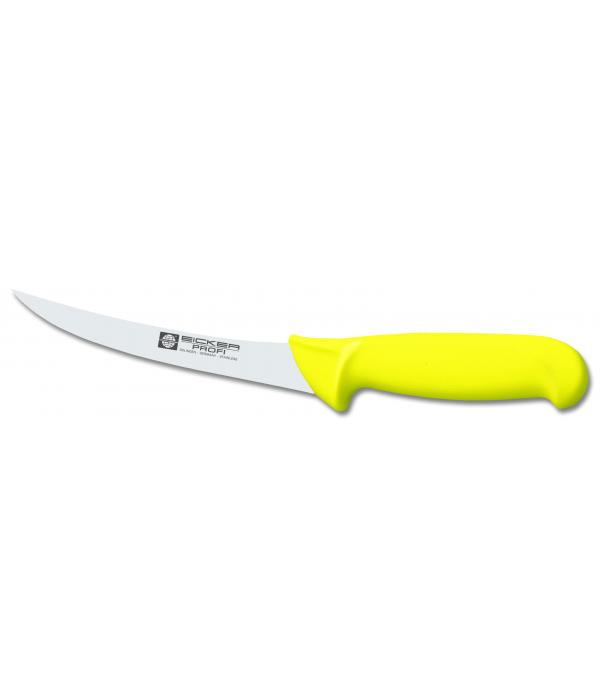97.533.13 Нож обвалочный (изогнутый, полугибкий) Eicker, ручка желтая, нейлон